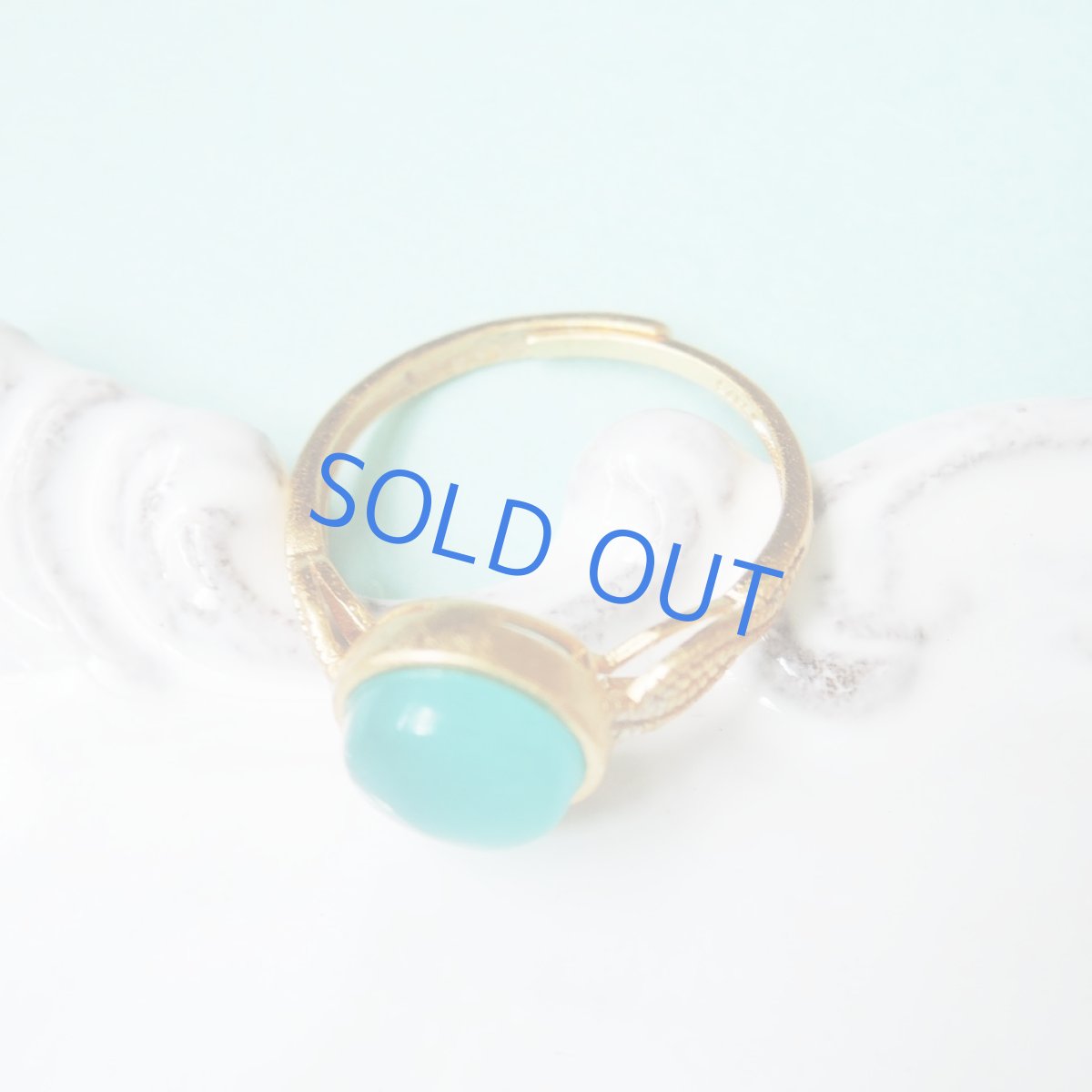 画像5: 【再入荷残り1・フリーサイズ・】ネオンブルーアマゾナイト 18KGPリング(指輪) (5)