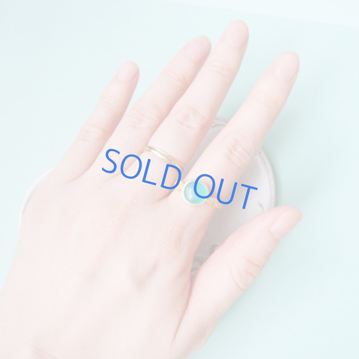 画像4: 【再入荷残り1・フリーサイズ・】ネオンブルーアマゾナイト 18KGPリング(指輪) (4)