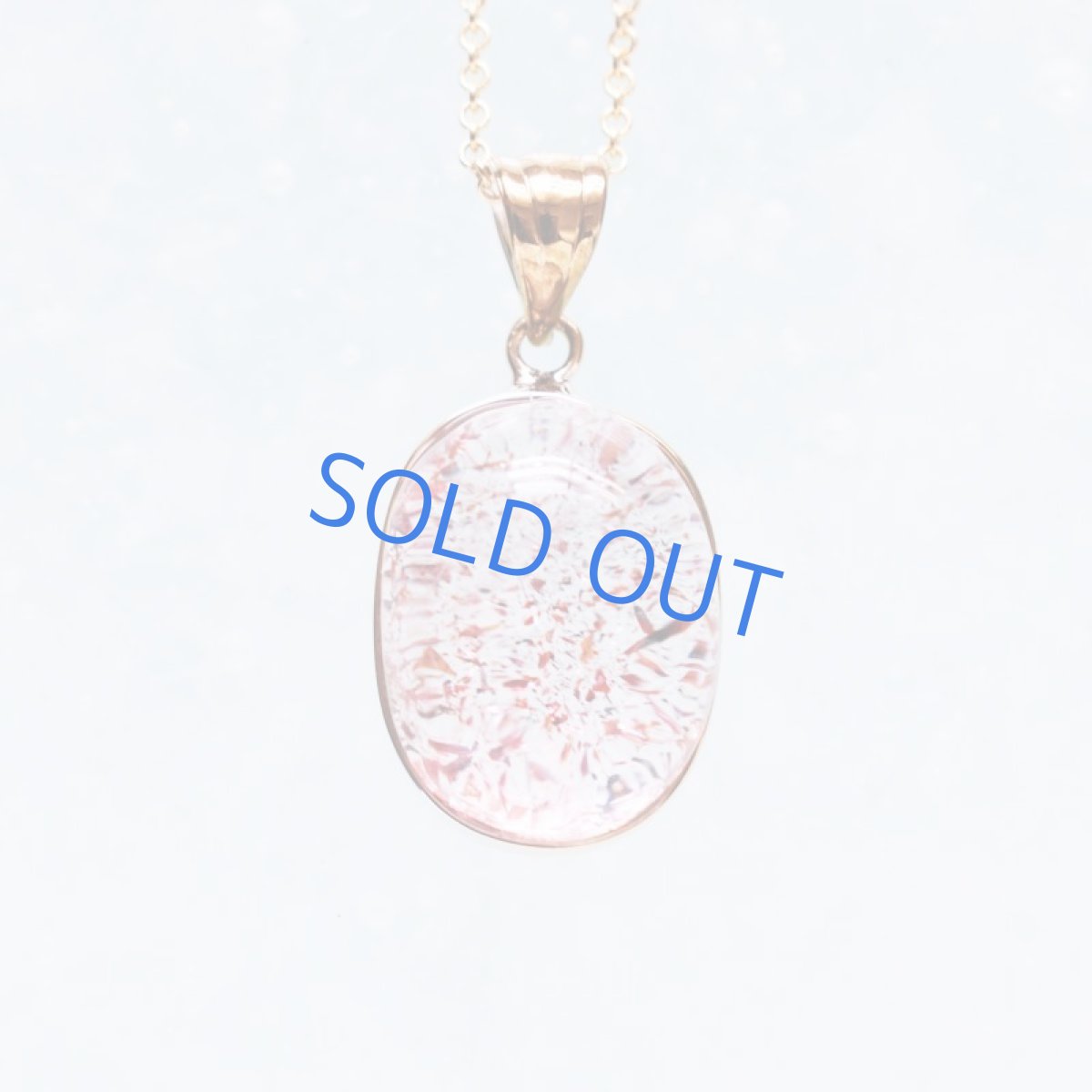 画像2: 【1点もの・C】希少石　レピドクロサイト　インクォーツ（ファイヤークォーツ）　カボション　サージカルステンレス50cmネックレス (2)