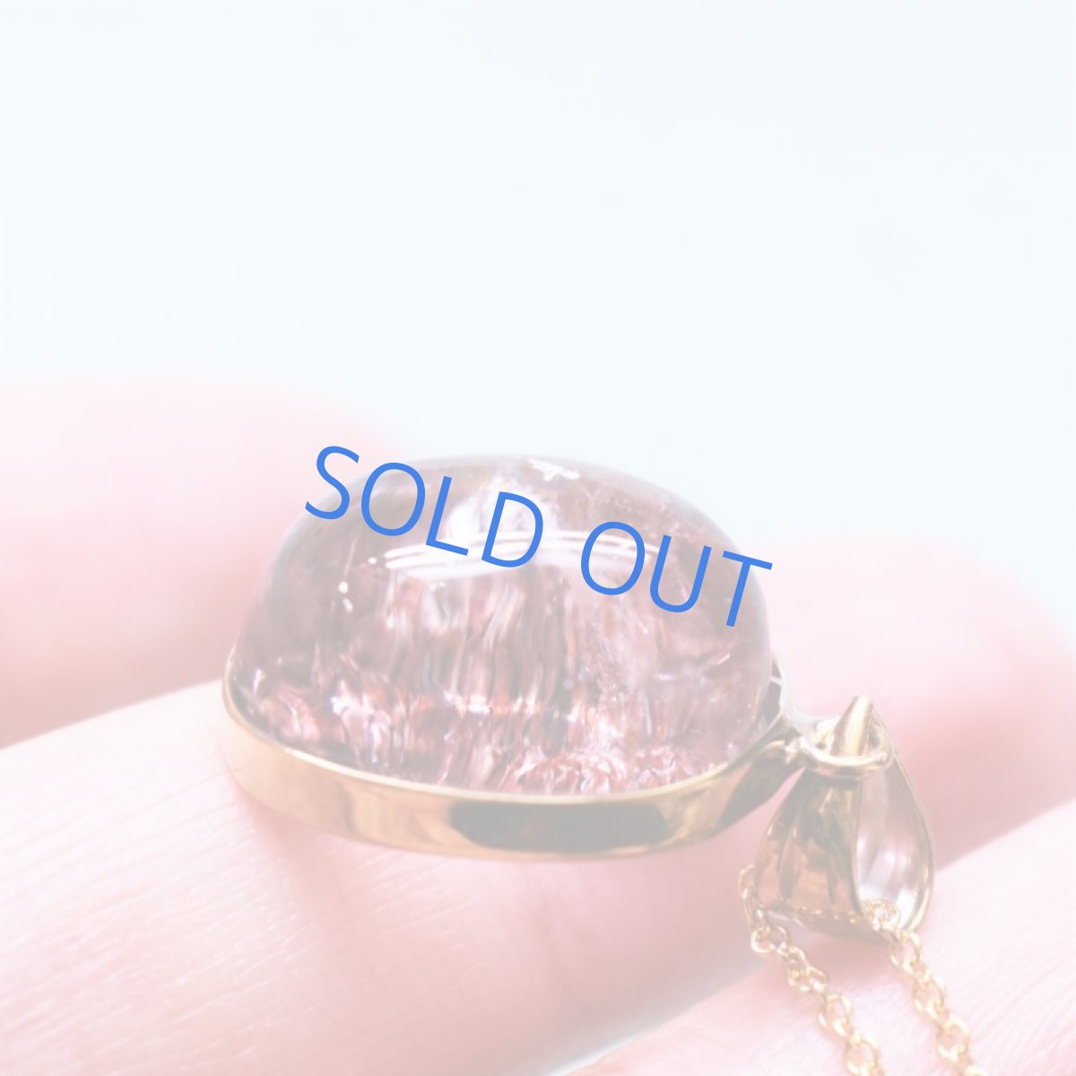 画像4: 【1点もの・C】希少石　レピドクロサイト　インクォーツ（ファイヤークォーツ）　カボション　サージカルステンレス50cmネックレス (4)