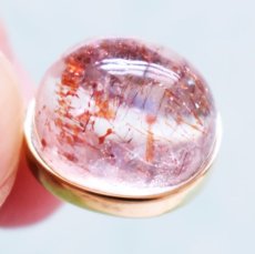 画像2: 【1点もの・B】希少石　レピドクロサイト　インクォーツ（ファイヤークォーツ）　カボション　14KGF50cmネックレス (2)
