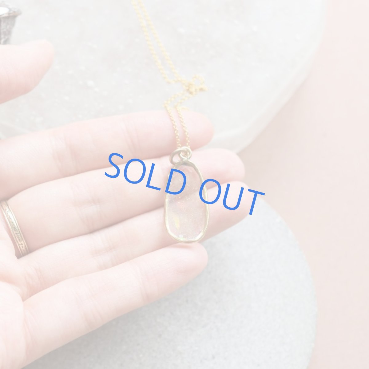 画像2: 【1点もの・A】希少！　古代ローマングラス　フレームペンダント　14kgf約50cmチェーンネックレス (2)