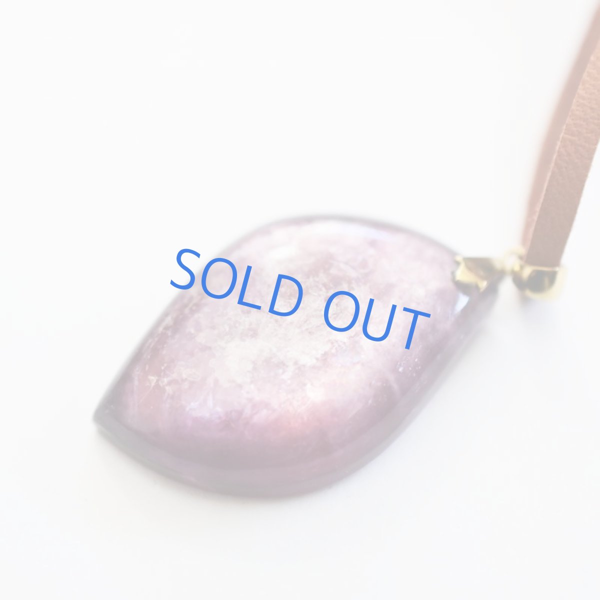 画像3: 【1点もの】特大サイズ 希少 レピドライト ペンダント 鹿革コードブラウンロングネックレス 約80cm (3)