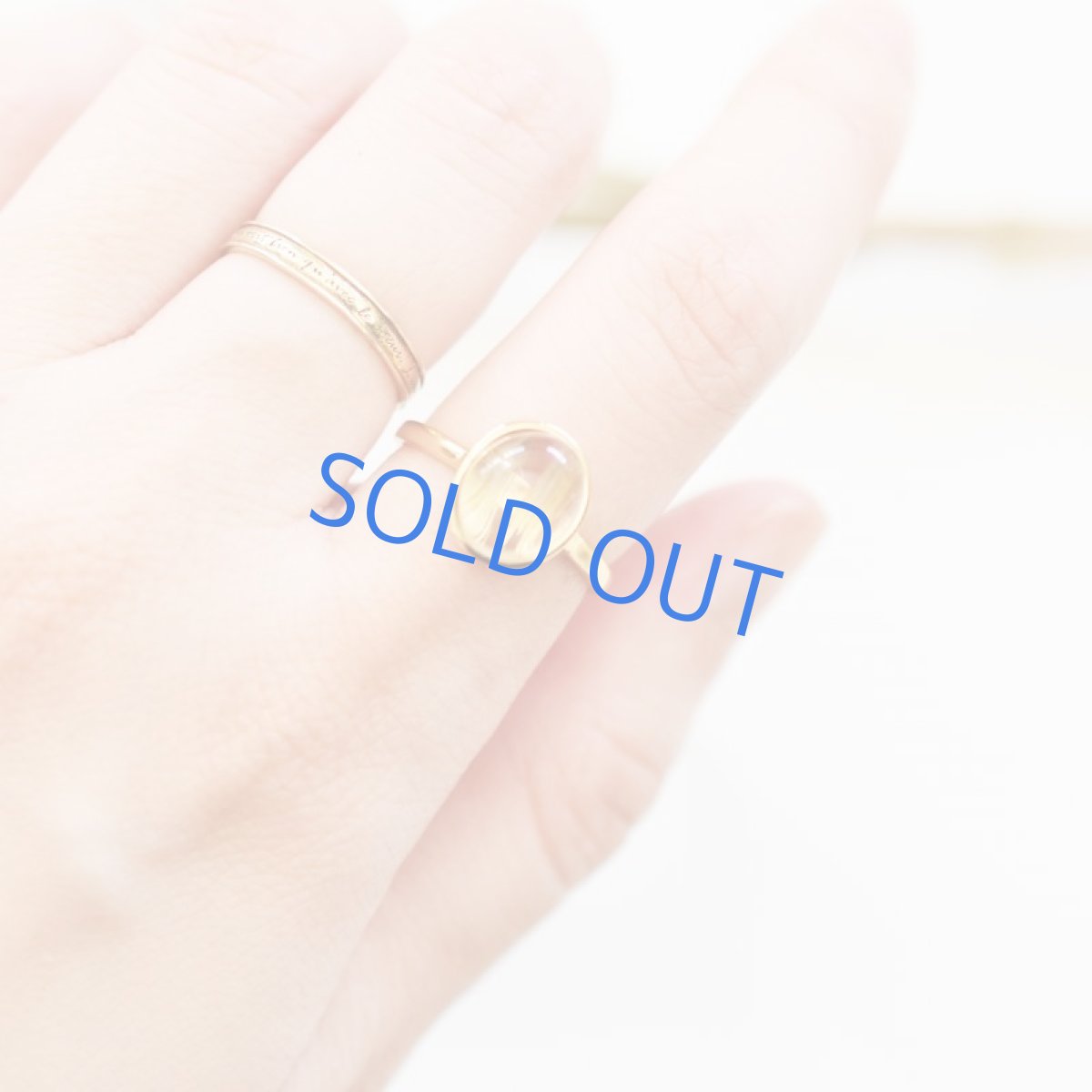 画像8: 【B・フリーサイズ】タイチンルチルクォーツ ゴールドリング(指輪) (8)