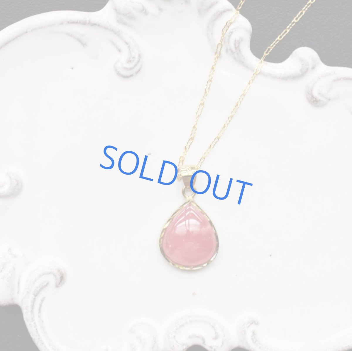 画像2: 【1点もの・A】大粒 アルゼンチン産インカローズ カボション 14KGFデザイン50cmネックレス (2)