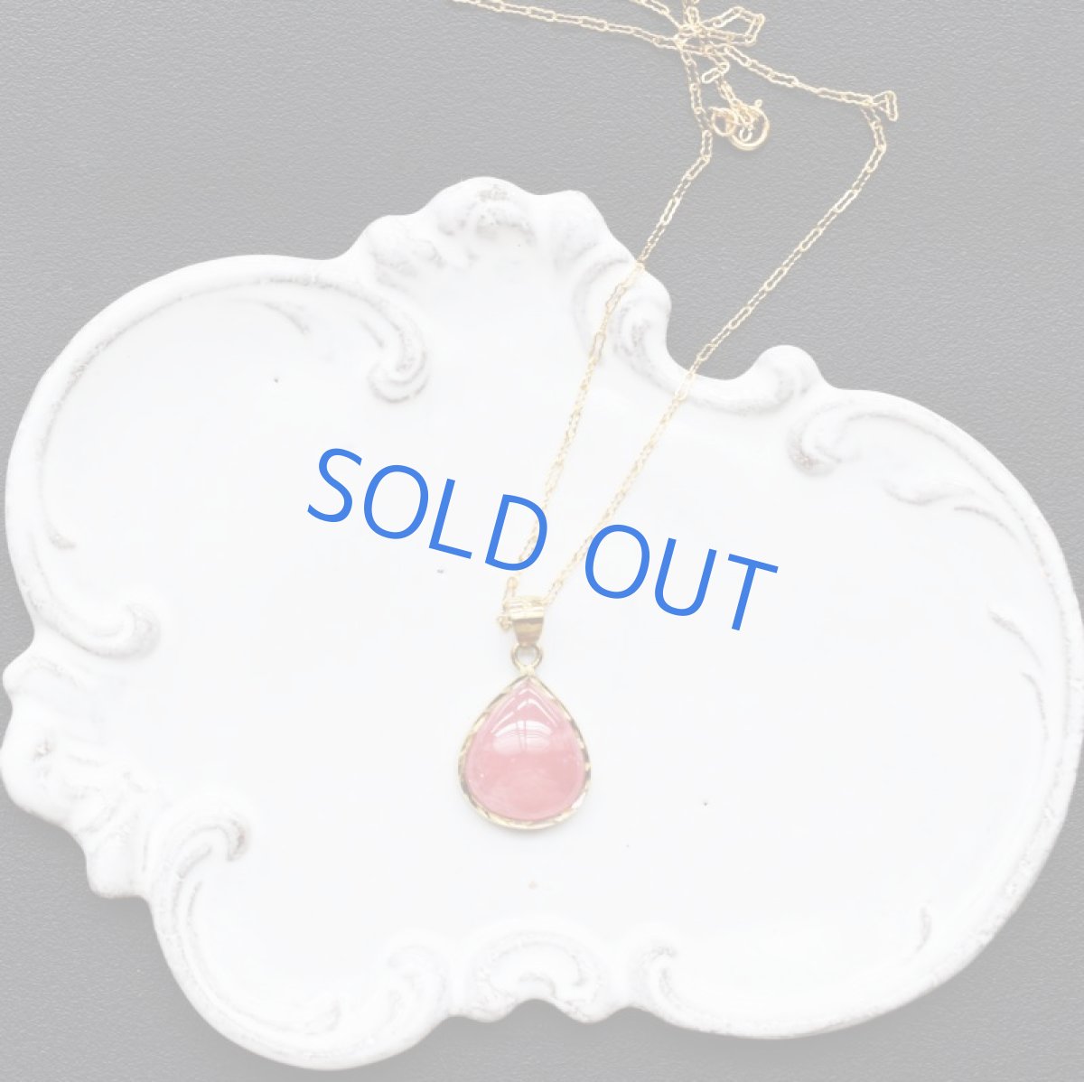 画像5: 【1点もの・A】大粒 アルゼンチン産インカローズ カボション 14KGFデザイン50cmネックレス (5)