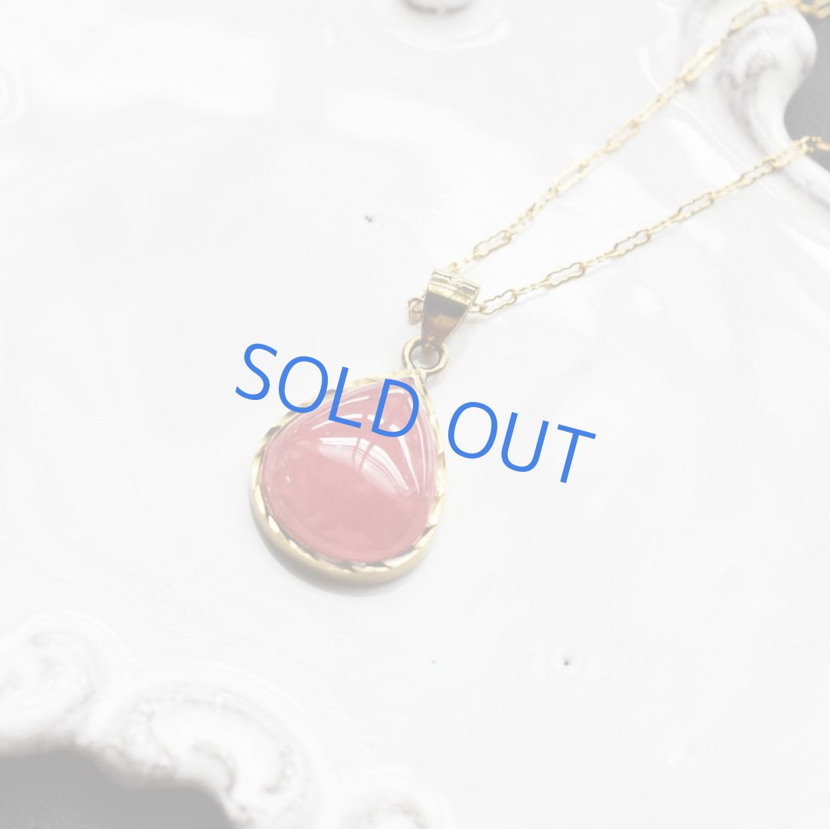 画像4: 【1点もの・A】大粒 アルゼンチン産インカローズ カボション 14KGFデザイン50cmネックレス (4)