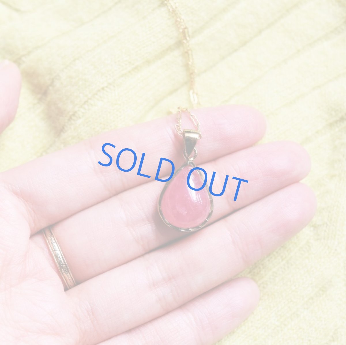 画像6: 【1点もの・B】大粒 アルゼンチン産インカローズ カボション 14KGFデザイン50cmネックレス (6)