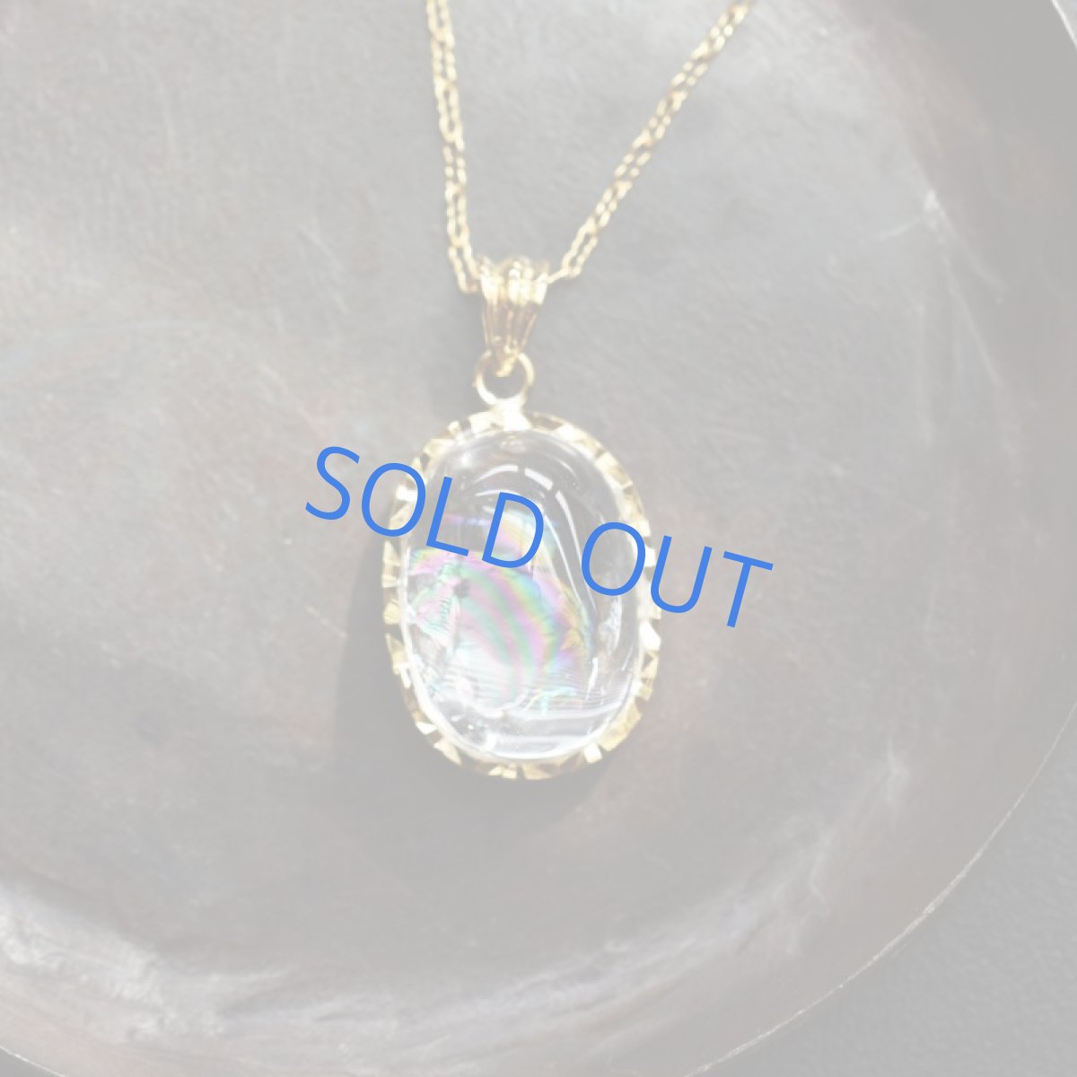 画像8: 【1点もの・オーバルA】幸運を呼ぶ虹色 アイリスクォーツ カボション フレーム 14kgf約50cmチェーンネックレス (8)