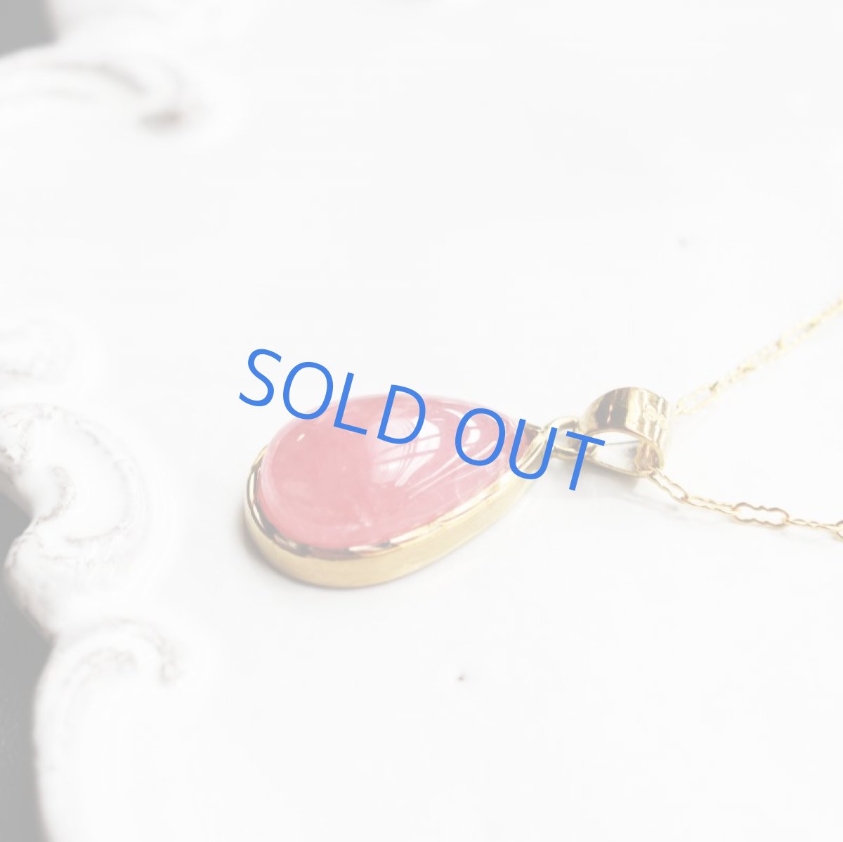 画像3: 【1点もの・C】大粒　アルゼンチン産インカローズ　カボション　14KGFデザイン50cmネックレス (3)