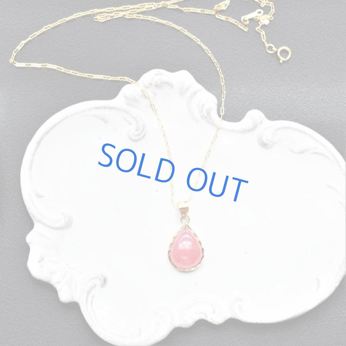 画像5: 【1点もの・B】大粒 アルゼンチン産インカローズ カボション 14KGFデザイン50cmネックレス (5)