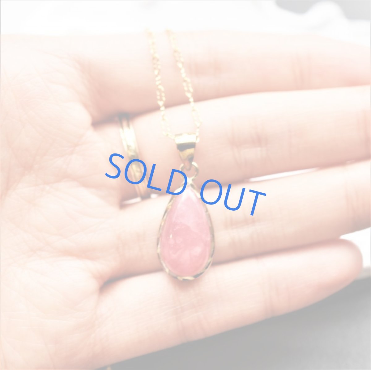 画像3: 【1点もの・D】大粒　アルゼンチン産インカローズ　カボション　14KGFデザイン50cmネックレス (3)