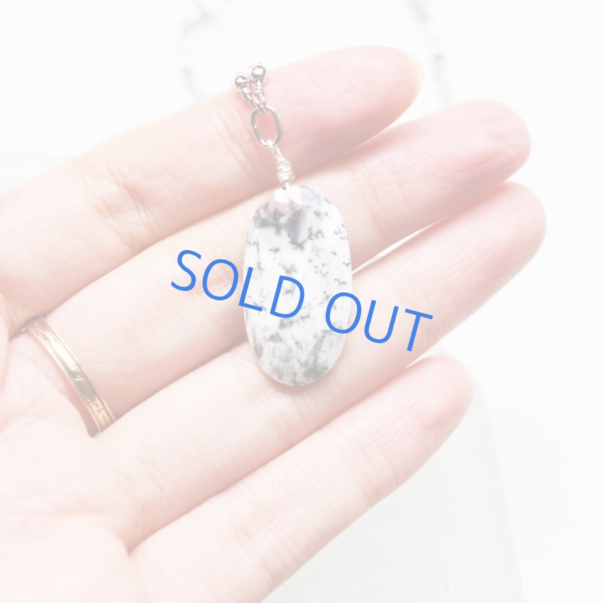 画像5: 【残りAのみ】デンドリティックオパール　オーバル　ロジウムシルバーデザインネックレス約57cm (5)