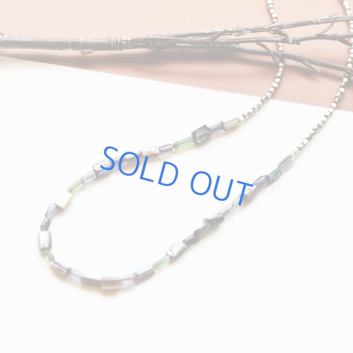 画像5: 【1点もの】アバロンアイオライトグリーントルマリンmix　ロジウムシルバービーズネックレス約75cm (5)