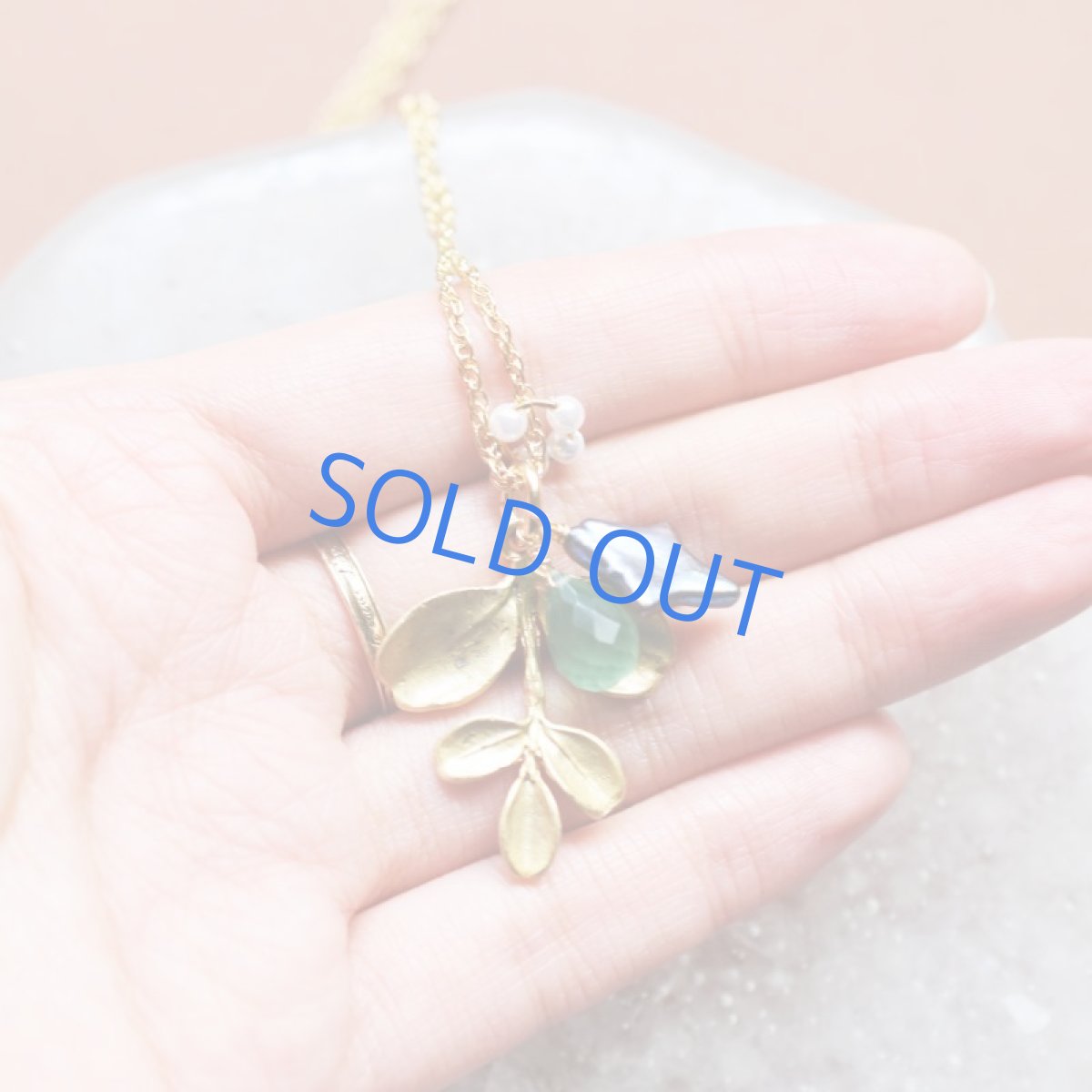 画像3: 【1点もの】サーペンティン リーフチャームゴールドチェーンネックレス約72cm+5cm (3)