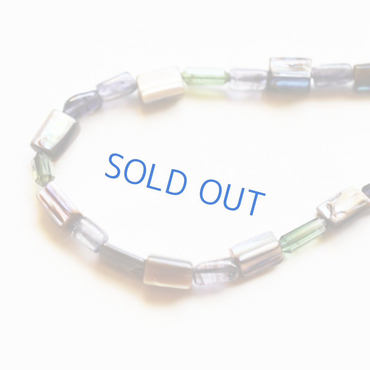 画像3: 【1点もの】アバロンアイオライトグリーントルマリンmix　ロジウムシルバービーズネックレス約75cm (3)