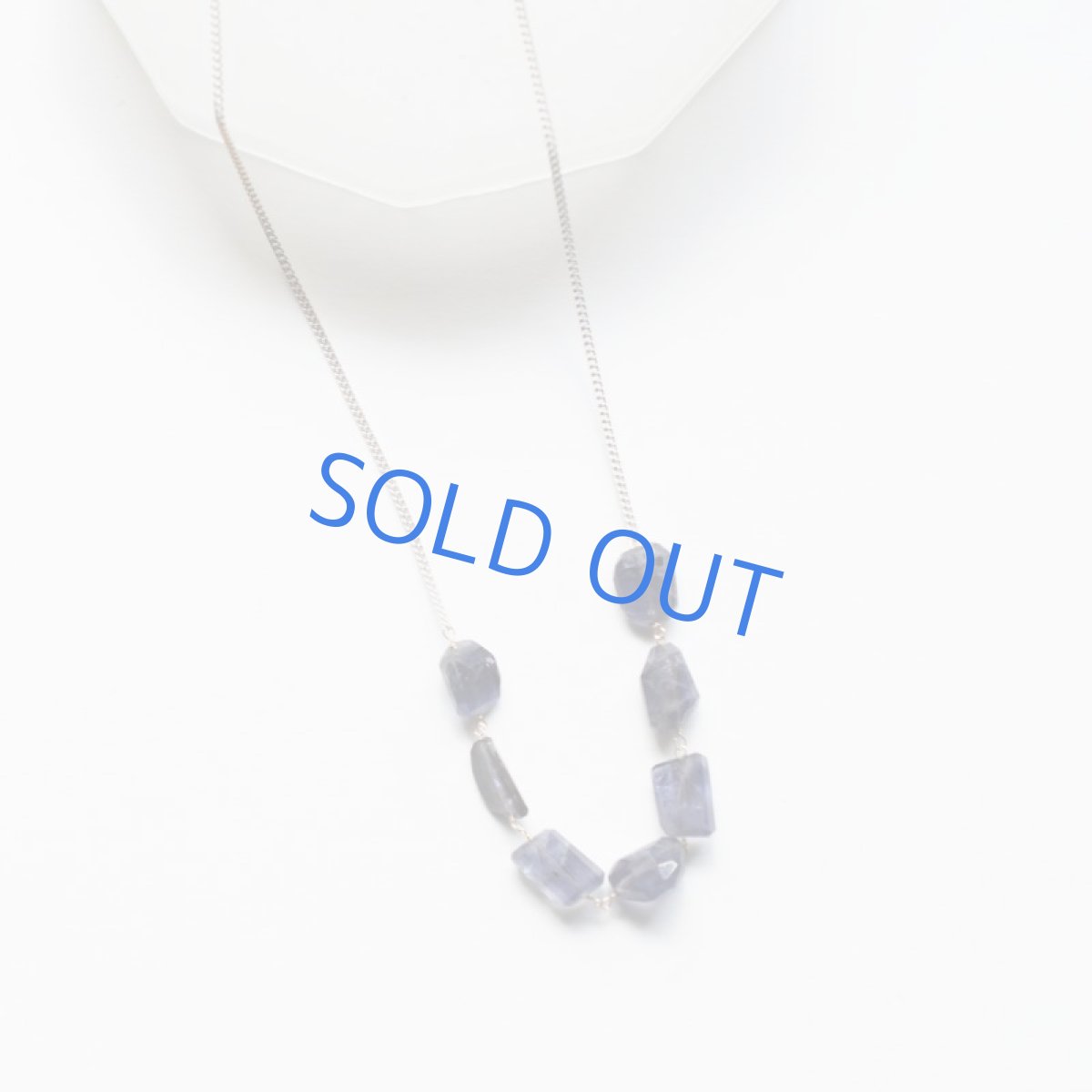 画像3: 【1点もの】アイオライトカットタンブル　ホワイトゴールドチェーン約68＋5cm (3)