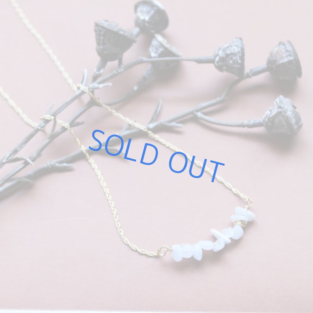 画像4: 【1点もの】ブルーレースアゲートタンブルライン ゴールドチェーン約70+5cm (4)