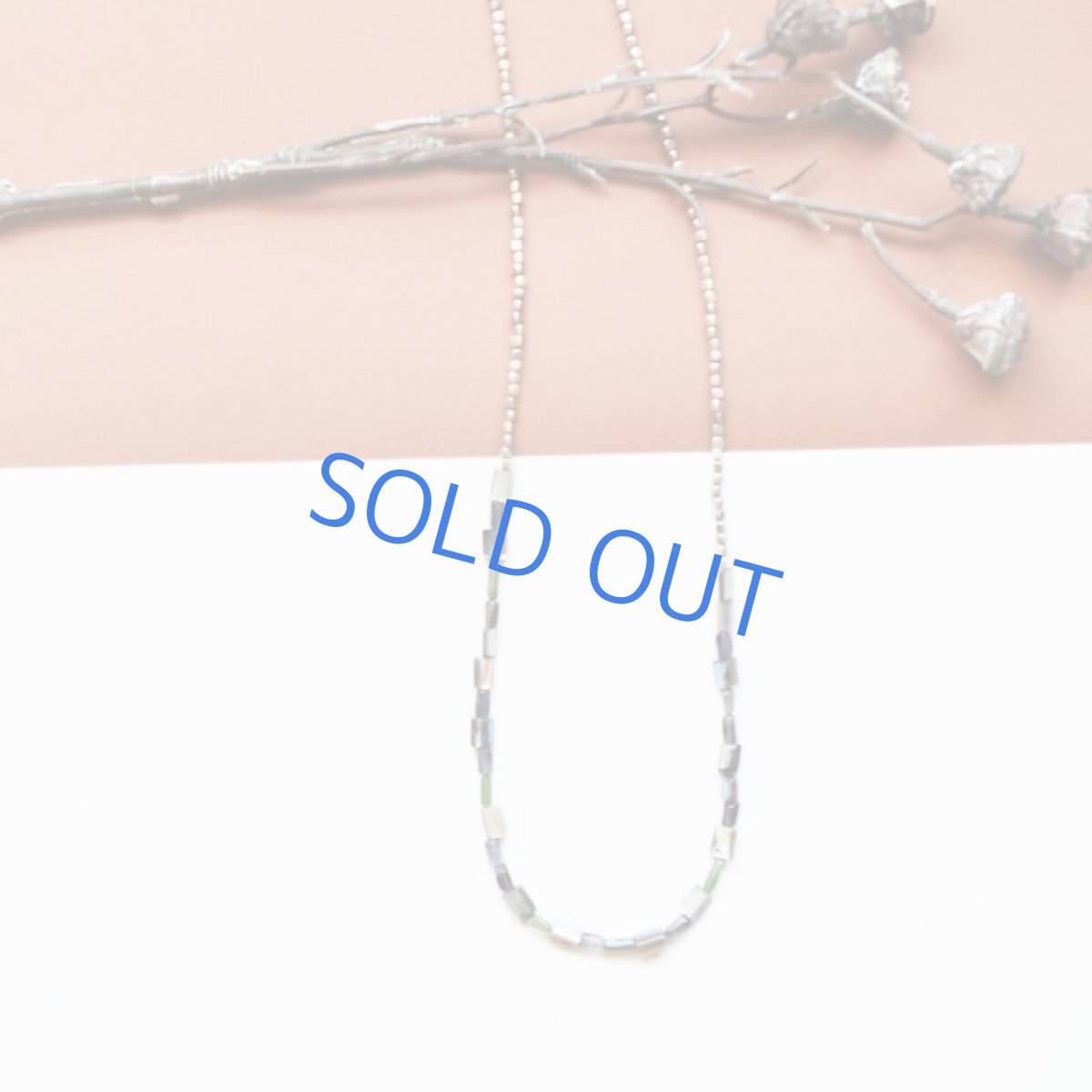 画像2: 【1点もの】アバロンアイオライトグリーントルマリンmix　ロジウムシルバービーズネックレス約75cm (2)