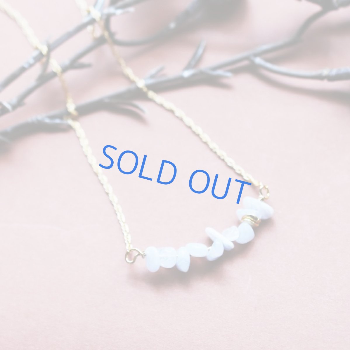 画像2: 【1点もの】ブルーレースアゲートタンブルライン ゴールドチェーン約70+5cm (2)