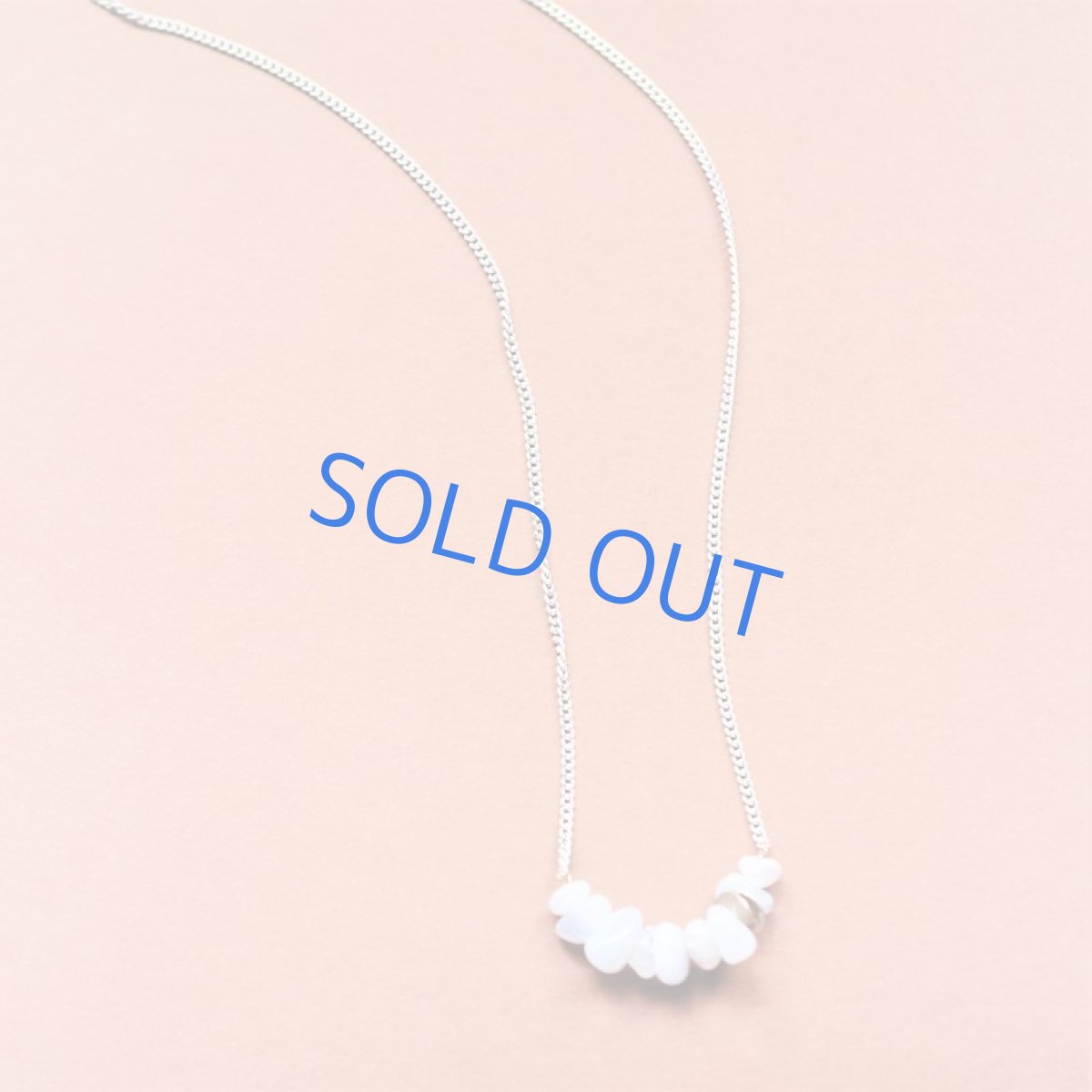 画像2: 【1点もの】ブルーレースアゲートタンブルライン　ホワイトゴールドチェーン約58＋5cm (2)