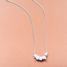 画像2: 【1点もの】ブルーレースアゲートタンブルライン　ホワイトゴールドチェーン約58＋5cm (2)