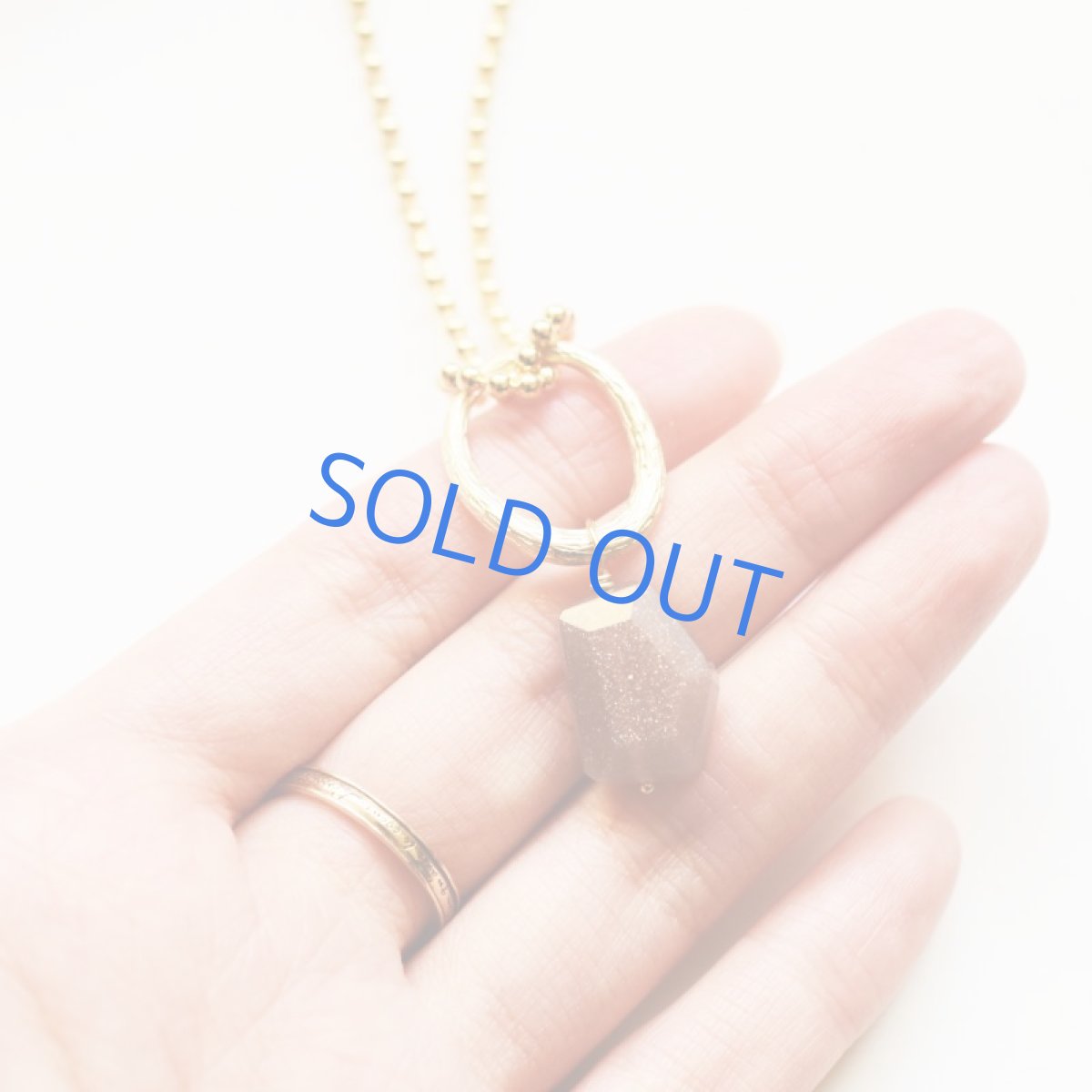 画像3: 【1点もの】オレンジムーンストーンタンブル ゴールドボールチェーン約72+5cm (3)