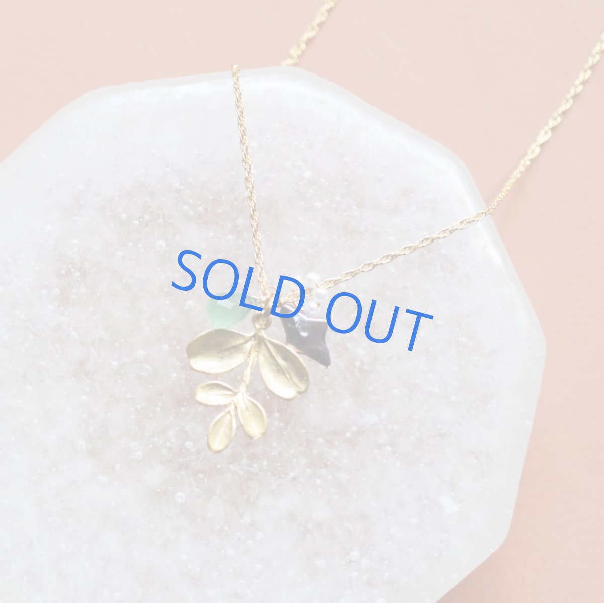 画像2: 【1点もの】サーペンティン リーフチャームゴールドチェーンネックレス約72cm+5cm (2)