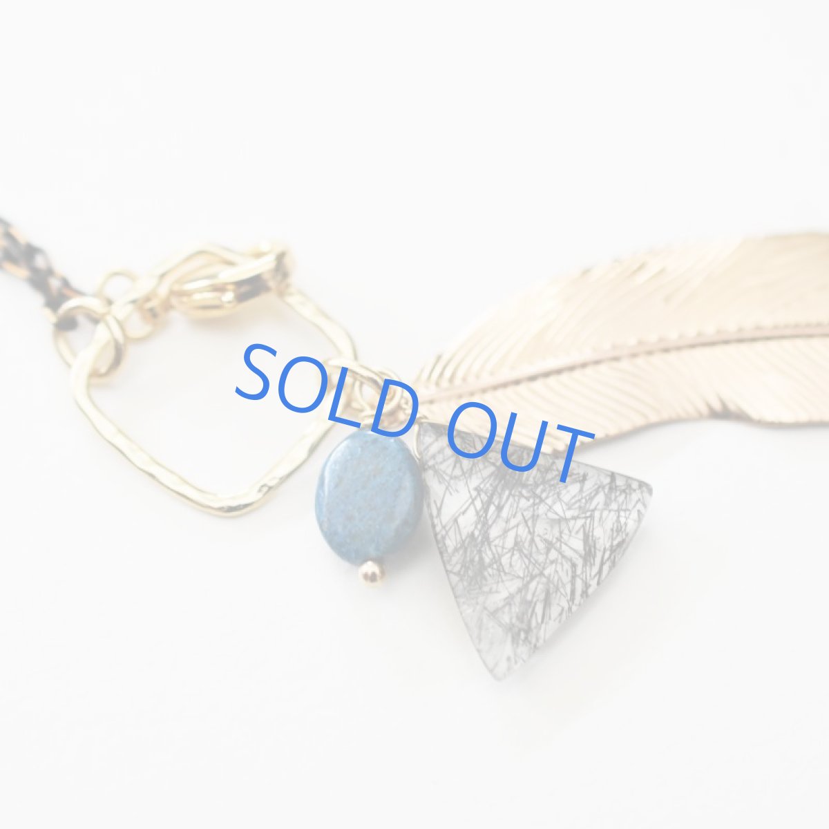 画像3: 【1点もの】ブラックトルマリンインクォーツ  羽根チャーム ブラックゴールドチェーンネックレス約76cm (3)