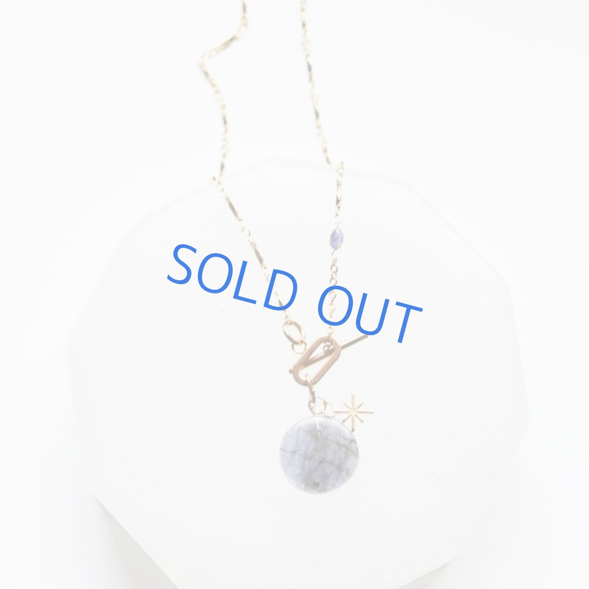 画像2: 【1点もの】アイオライトサンストーン フロントマンテル ゴールドチェーンネックレス約80cm (2)