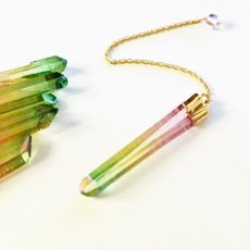 画像4: 【残り20】レア♪リップスティック　ミスティッククリスタル　結晶　ペンデュラム（グリーンピンク） (4)