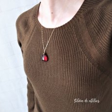 画像7: 【1点もの・D】超大粒　ヘソナイトガーネット　しずく型　約50cm14kgfネックレス (7)