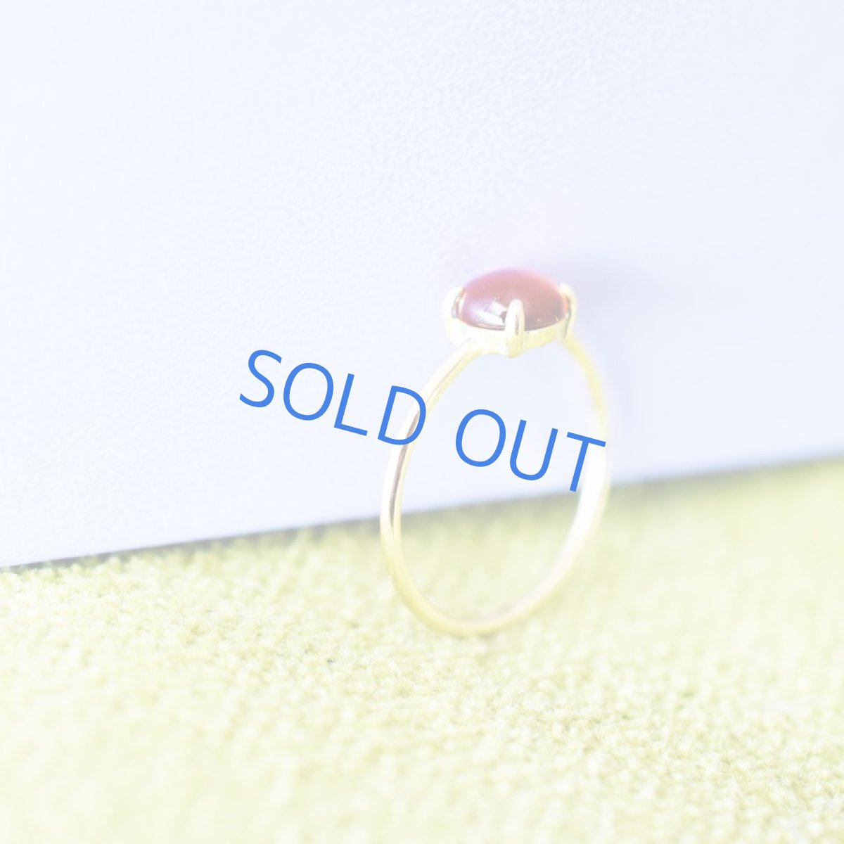 画像2: 【残り1・13号】ヘソナイト ガーネット ミニカボション 14KGFリング(指輪) (2)