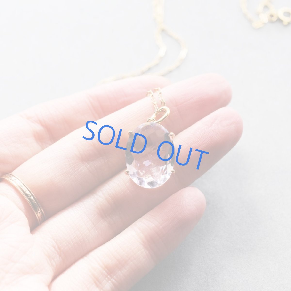 画像5:  【1点もの・Cオーバル】超大粒　宝石用ルース　ピンクアメジスト　14KGF50cmネックレス (5)