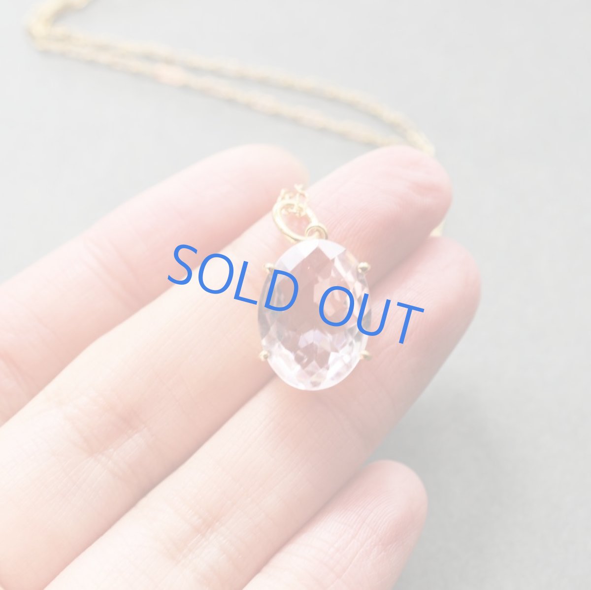 画像2:  【1点もの・Aオーバル】超大粒　宝石用ルース　ピンクアメジスト　14KGF50cmネックレス (2)