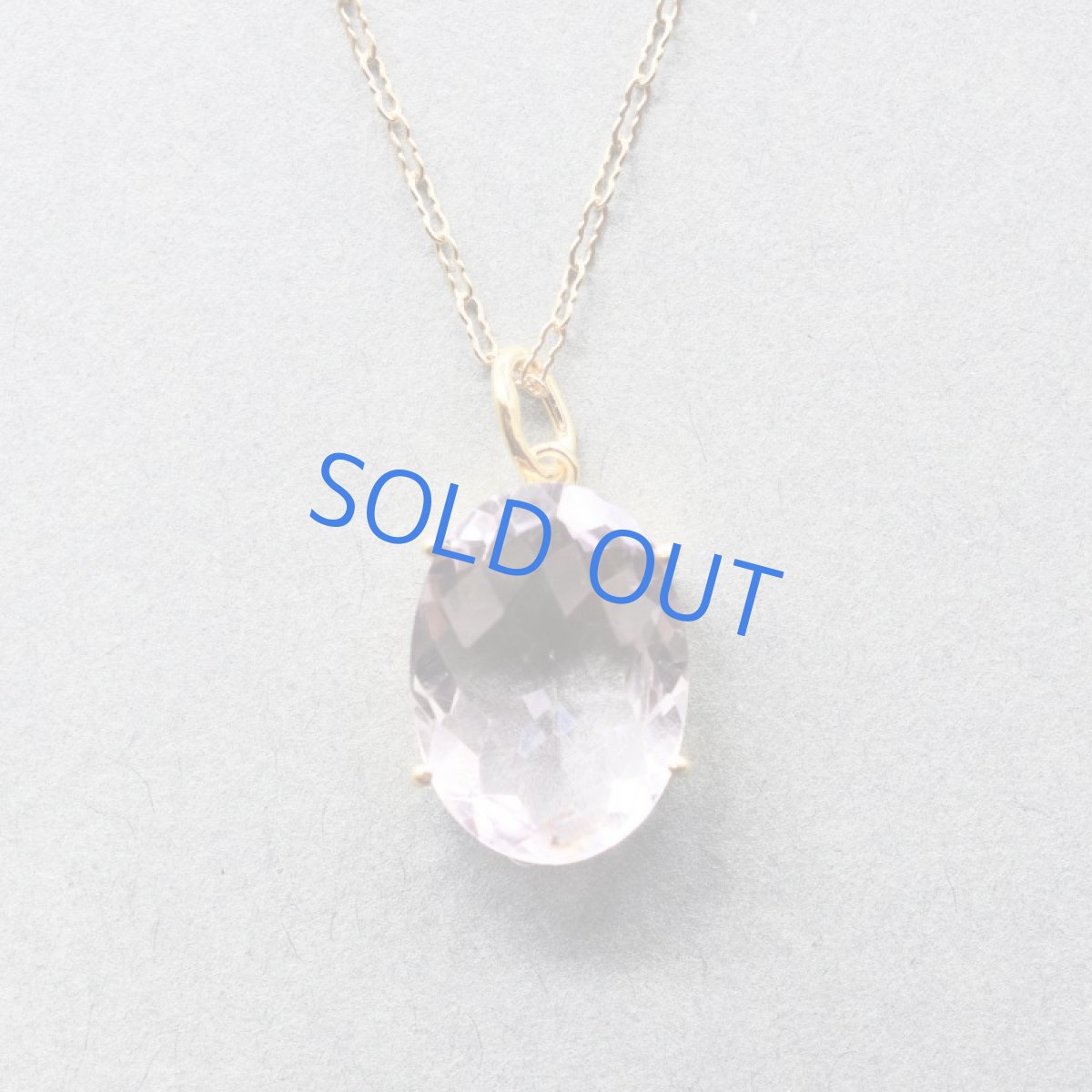 画像2:  【1点もの・Cオーバル】超大粒　宝石用ルース　ピンクアメジスト　14KGF50cmネックレス (2)