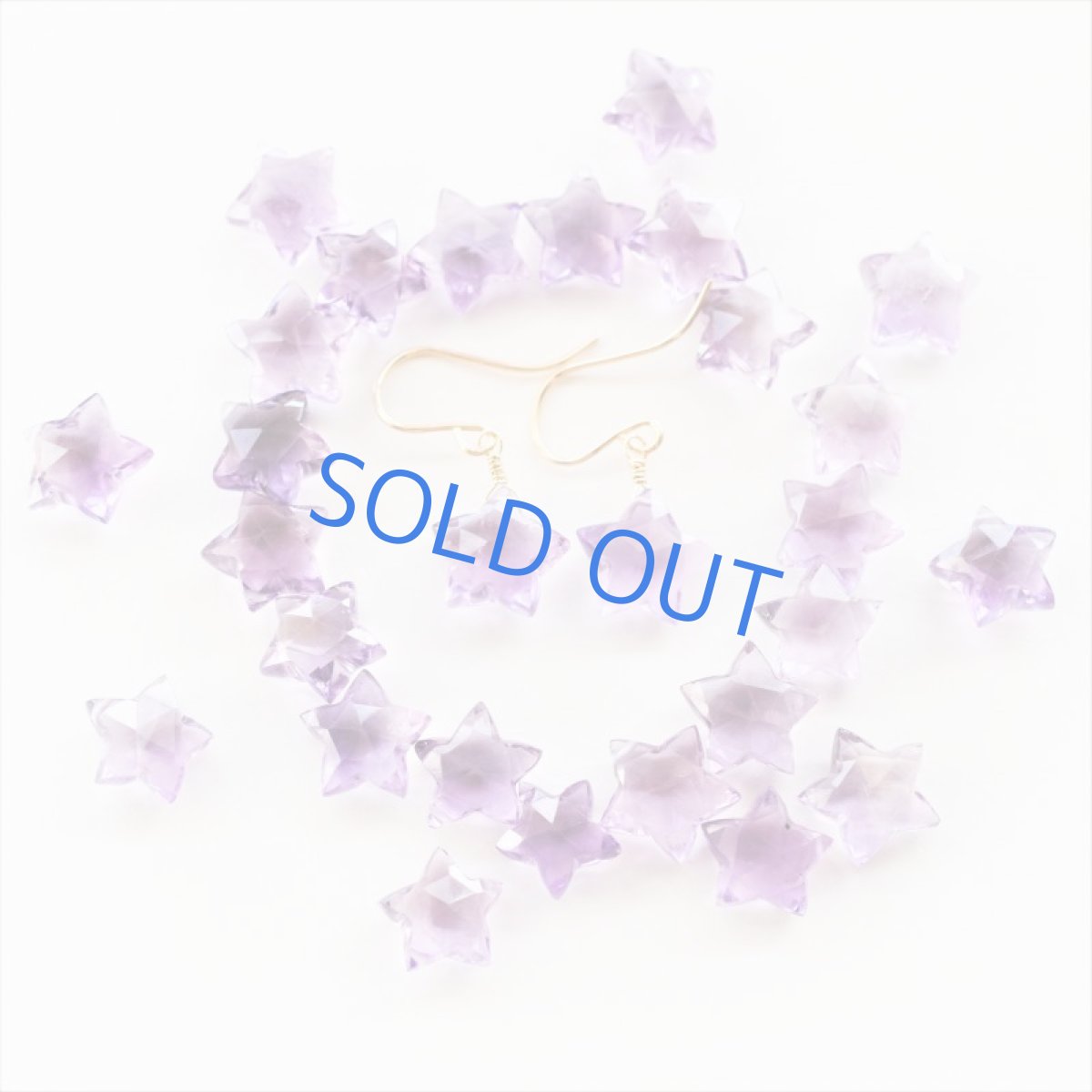 画像2: 【イヤリング変更可・限定数のみ】星降る アメジスト 大粒スターカット 14kgfフックピアス (2)