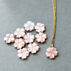 画像5: 半額SALE【限定数のみ】桜　ピンクシェル　フラワーカット　約40cm　サージカルステンレスネックレス (5)