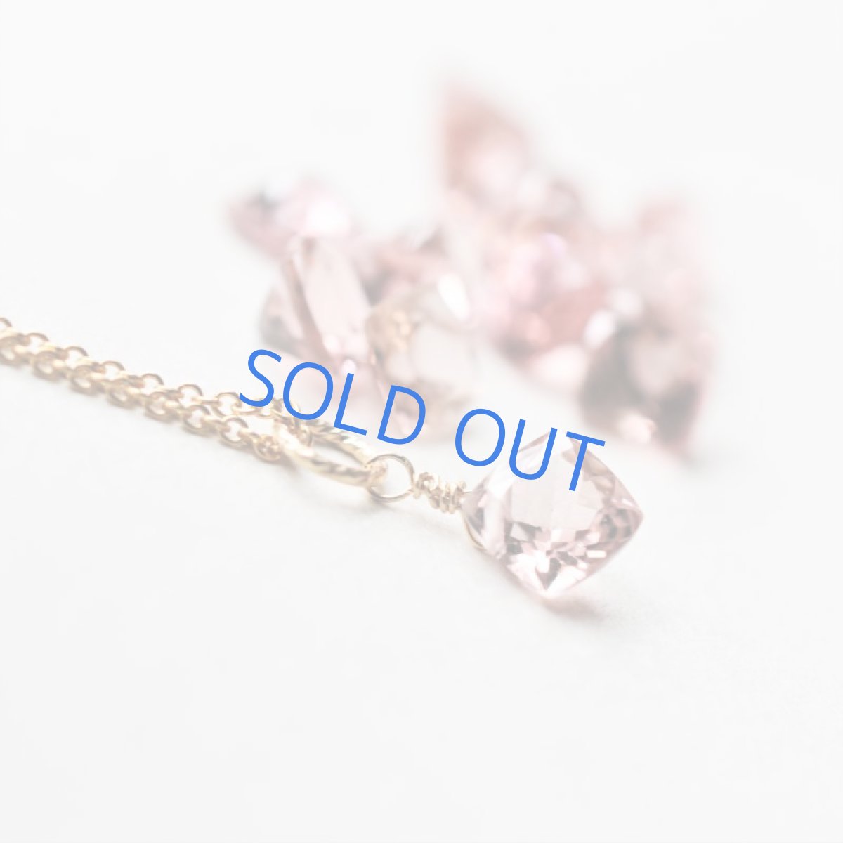 画像4: 宝石用ルース　ロゼピンクカラー　ピンクトルマリン　プリンセスカット　14kgfネックレス40cm  (4)