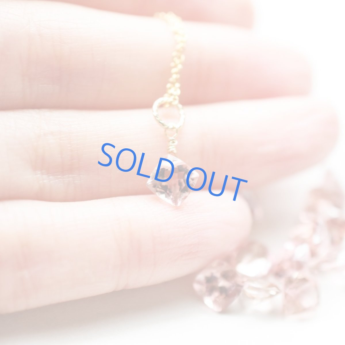 画像5: 宝石用ルース　ロゼピンクカラー　ピンクトルマリン　プリンセスカット　14kgfネックレス40cm  (5)