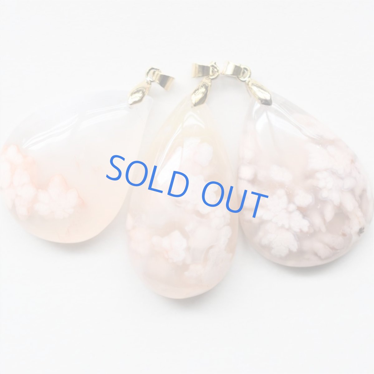 画像6: 【1点もの・C】超大粒　桜瑪瑙　(チェリーブロッサムアゲート）　革コードネックレス約80cm (6)