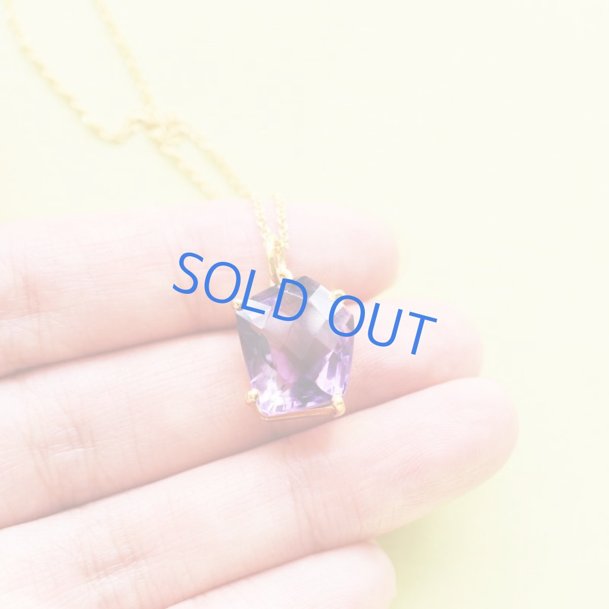 画像5: 【1点もの・A】宝石用ルース 大粒 アメジスト フリーフォームジェムカット 14kgfネックレス50cm  (5)