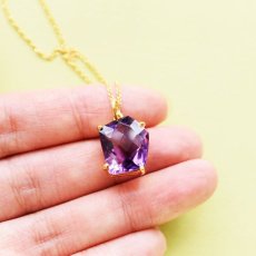 画像5: 【1点もの・A】宝石用ルース　大粒　アメジスト　フリーフォームジェムカット　14kgfネックレス50cm  (5)