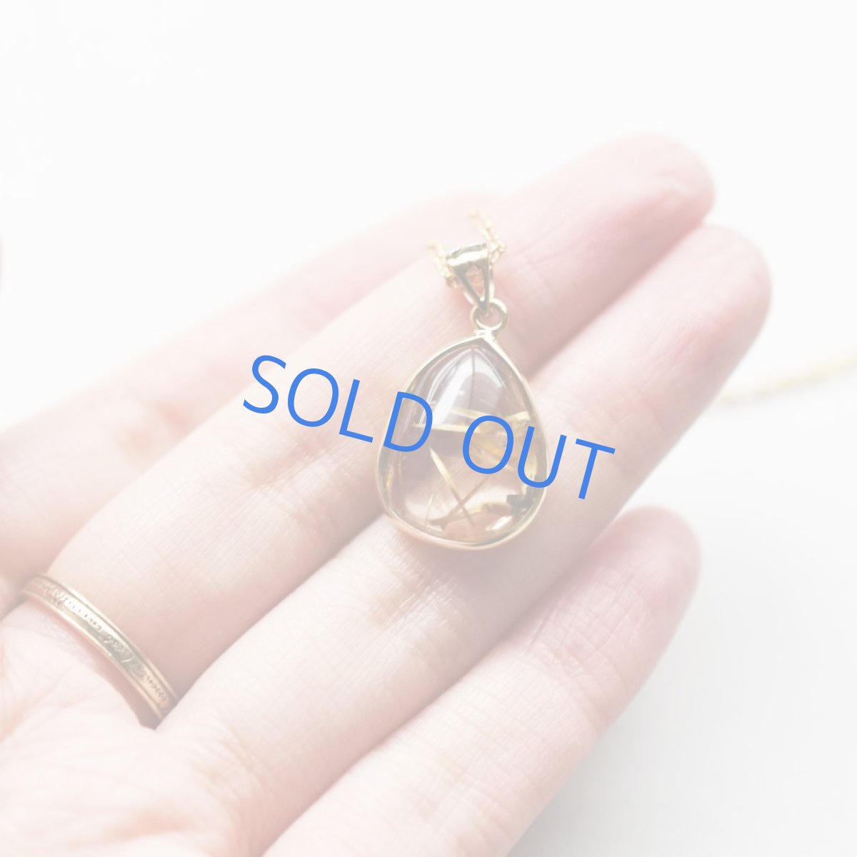 画像4: 【1点もの・D】タイチン ゴールドルチル フレームペンダント 14kgfネックレス50cm  (4)