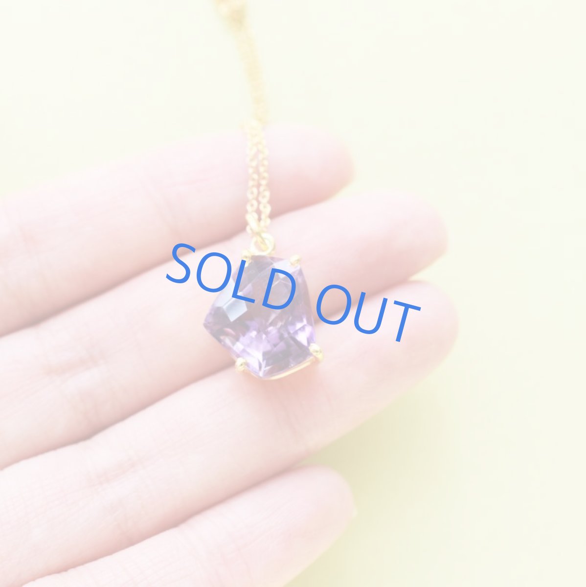 画像4: 【1点もの・C】宝石用ルース 大粒 アメジスト フリーフォームジェムカット サージカルステンレスネックレス50cm  (4)