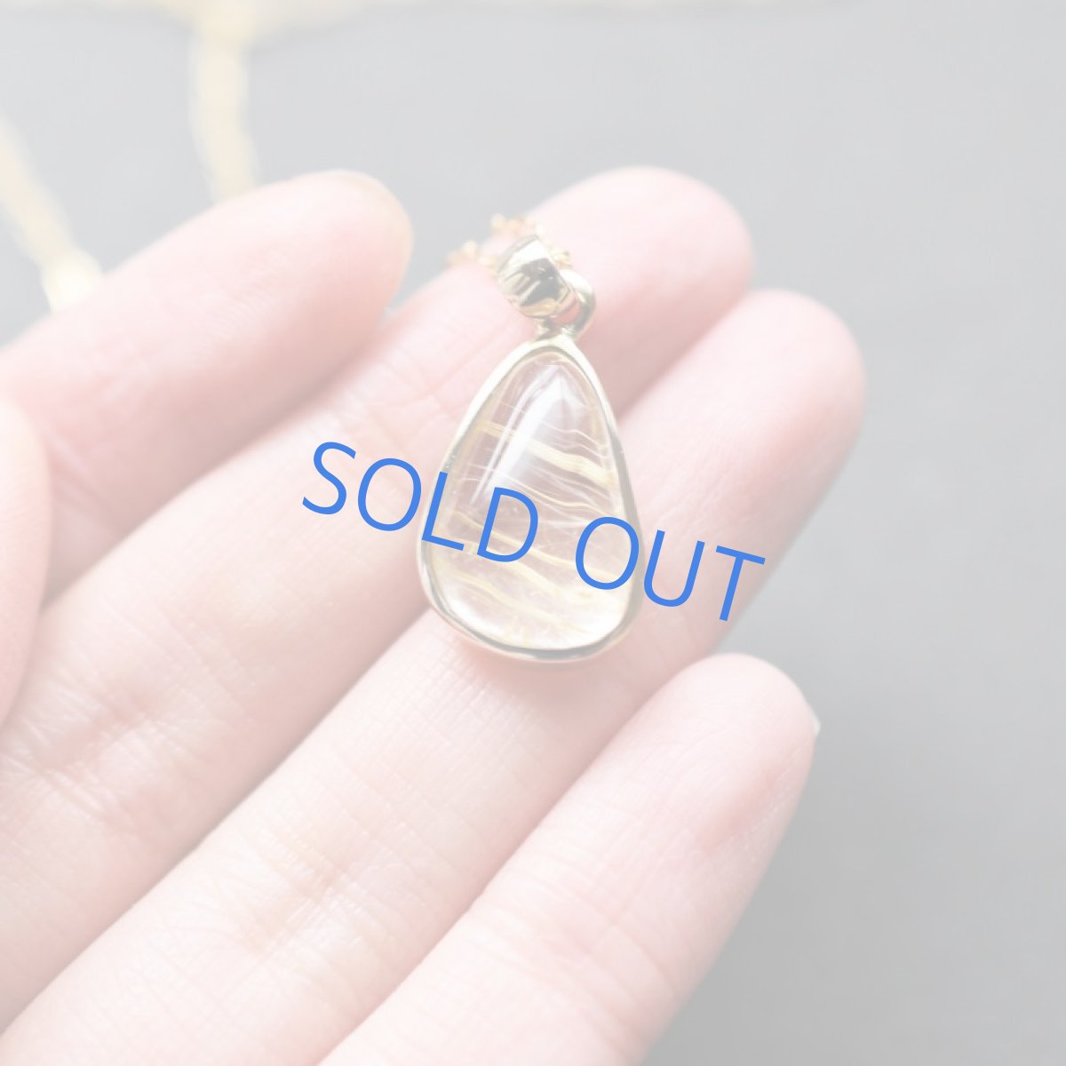 画像5: 【1点もの・C】タイチン ゴールドルチル フレームペンダント 14kgfネックレス50cm  (5)