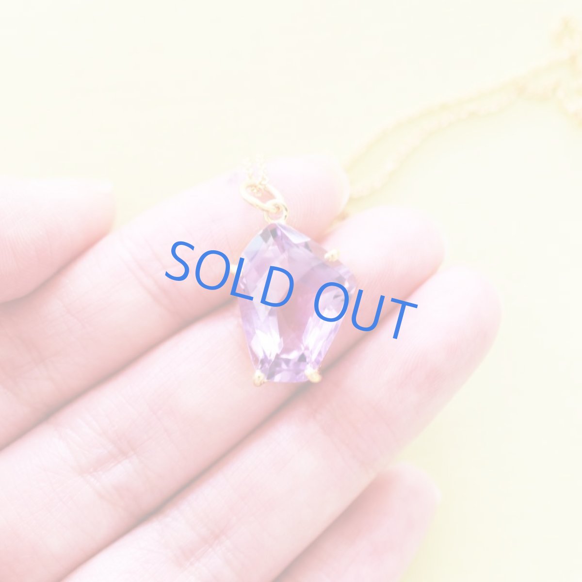 画像5: 【1点もの・F】宝石用ルース 大粒 アメジスト フリーフォームジェムカット 14kgfネックレス50cm  (5)