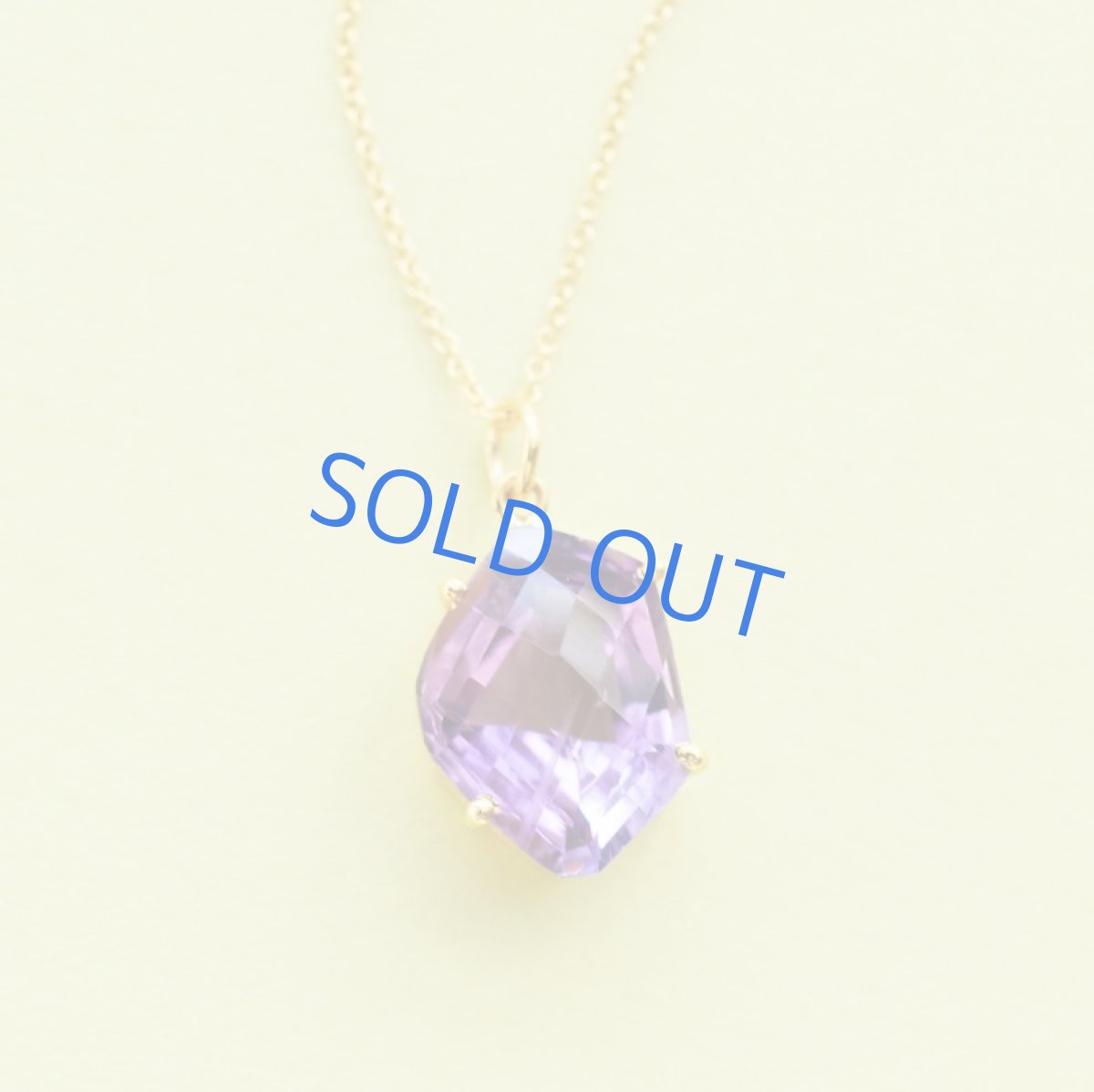 画像2: 【1点もの・B】宝石用ルース 大粒 アメジスト フリーフォームジェムカット 14kgfネックレス50cm  (2)