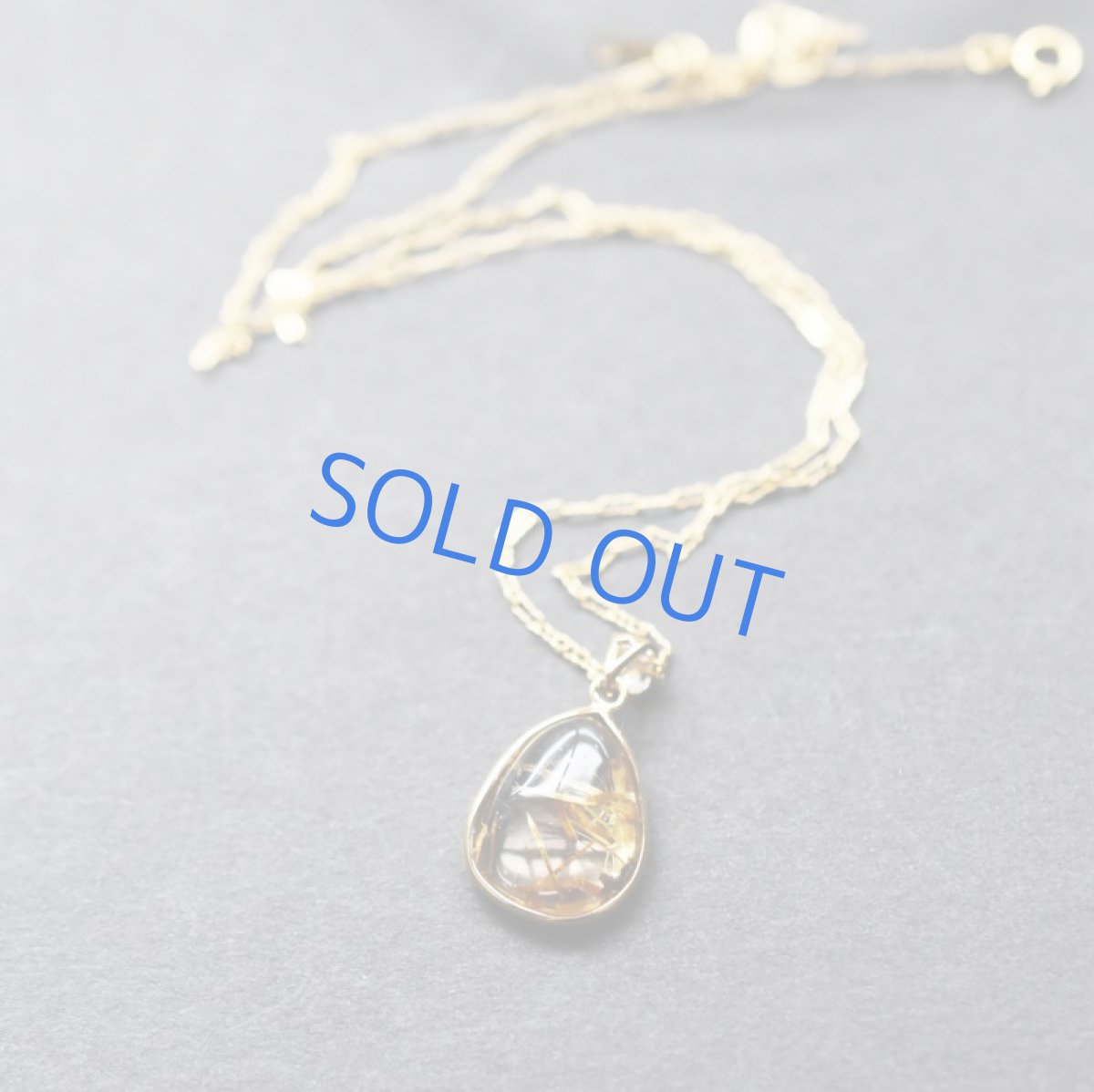 画像3: 【1点もの・D】タイチン ゴールドルチル フレームペンダント 14kgfネックレス50cm  (3)