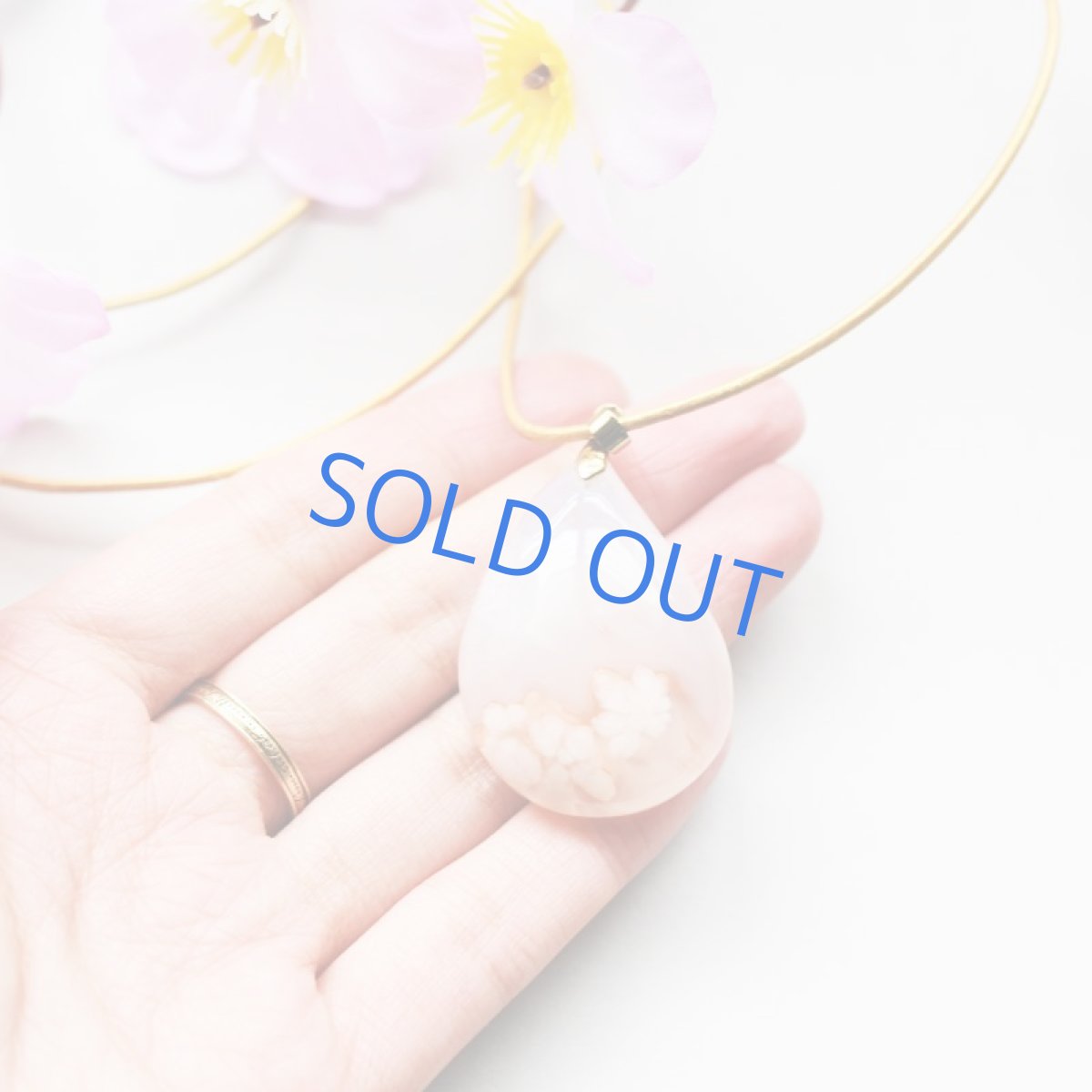 画像6: 【1点もの・A】超大粒 桜瑪瑙 (チェリーブロッサムアゲート) 革コードネックレス約80cm (6)